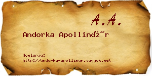 Andorka Apollinár névjegykártya
